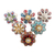 Ceramic knobs, 'Bohemian Bouquet' (set of 6) - Six Unique colourful Ceramic Flower Knobs