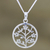 Halskette mit Anhänger aus Sterlingsilber, „Blossom Loop“ – handgefertigte Halskette mit floralem Anhänger aus Sterlingsilber