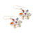 Multi-gemstone dangle earrings, 'Chakra Flower' - Chakra Flower-Shaped Multi-Gemstone Earrings