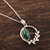 Malachite pendant necklace, 'Green Wreath' - Malachite and Sterling Silver Pendant Necklace