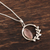 Rose quartz pendant necklace, 'Pink Wreath' - Hand Crafted Rose Quartz and Sterling Silver Necklace (image 2b) thumbail
