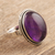 Amethyst cocktail ring, 'Sweet Glory' - Oval Amethyst Cabochon Cocktail Ring thumbail