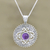Amethyst pendant necklace, 'Force of Nature' - Amethyst Pendant Sterling Silver Necklace thumbail