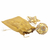 Perlenornamente aus Satin, (4er-Set) - Handgefertigte Feiertagsornamente aus Goldperlen (4er-Set)