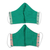 Gesichtsmasken aus Baumwolle, (Paar) - 1 pfirsichfarbene / 1 mintgrüne 3-lagige Baumwoll-Gesichtsmasken