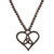 Halskette mit Ebenholzanhänger, 'Heart of Darkness'. - Herzanhänger-Halskette aus Ebenholz mit Perlen