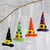 Wool felt ornaments, 'Magical Hats' (set of 4) - Witch Hat Halloween Ornaments (Set of 4)
