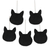 Wool felt ornaments, 'Black Cats' (set of 5) - Hand Crafted Black Cat Wool Felt Ornaments (Set of 5) (image 2b) thumbail