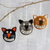 Wool felt ornaments, 'Halloween Cats' (set of 3) - Cute Halloween Cat Ornaments from India (Set of 3) thumbail