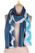 Cotton batik scarf, 'Mumbai Waves' - Hand Printed Cotton Batik Scarf (image 2a) thumbail