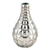 Glass vase, 'Silver Pillows' - Silvery Molded Glass Flower Vase