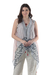 Block printed cotton blend vest, 'Mumbai Joy' - Block Printed Cotton Silk Blend Vest