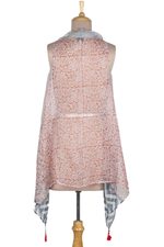 Block printed cotton blend vest, 'Mumbai Joy' - Block Printed Cotton Silk Blend Vest