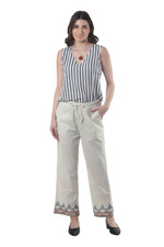 Block-printed cotton pants, 'Summer Elegance' - Block-Printed Cotton Pants from India