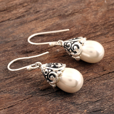 Pendientes colgantes de perlas cultivadas, 'Pearl Tears' - Pendientes colgantes de perlas cultivadas de agua dulce artesanales