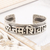 Manschettenarmband aus Sterlingsilber, 'Shiva-Gebet'. - Handgefertigtes Hindi-Manschettenarmband aus Sterlingsilber
