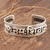 Sterling silver cuff bracelet, 'Shiva Prayer' - Hand Made Sterling Silver Hindi Cuff Bracelet