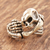 Sterling silver cocktail ring, 'Skeleton Embrace' - Unisex Handcrafted Sterling Silver Skeleton Love Ring