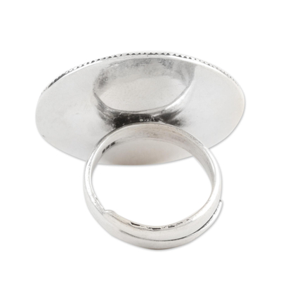 Sterling silver cocktail ring, 'Fish Union' - Handmade Sterling Silver Cocktail Ring