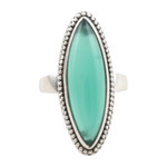 Onyx cocktail ring, 'Gleaming Green' - Marquise Green Onyx Cabochon Sterling Silver Cocktail Ring