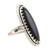 Onyx cocktail ring, 'Crowned in Glory in Black' - Oval Cabochon of Black Onyx Cocktail Ring