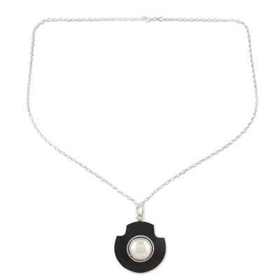 Handmade Sterling Silver and Cultured Pearl Pendant Necklace
