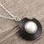 Cultured freshwater pearl pendant necklace, 'Glowing Orb' - Handmade Sterling Silver and Cultured Pearl Pendant Necklace