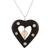 Rose quartz pendant necklace, 'Blossoming Romance' - Rose Quartz and Ebony Wood Heart-Themed Pendant Necklace