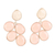 Rainbow moonstone and onyx dangle earrings, 'Melodic Cluster in Pink' - Handmade Rainbow Moonstone and Pink Onyx Dangle Earrings
