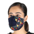 Embroidered cotton face masks, 'Midnight Garden' (set of 3) - Midnight Blue Cotton Face Masks with Embroidery (Set of 3) (image 2b) thumbail