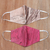 Cotton face masks, 'Marbled Chestnut Rose' (pair) - Hand Painted Face Masks 1 in Rose-1 in Brown thumbail