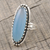 Chalcedony cocktail ring, 'Crowned in Glory in Blue' - Oval Cabochon of Blue Chalcedony Cocktail Ring (image 2b) thumbail