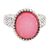 Drusiger Einstein-Ring, 'Sparkling Pink - Runder Drusy-Cabochon-Ring aus Sterlingsilber