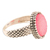 Drusy single-stone ring, 'Sparkling Pink' - Round Drusy Cabochon Sterling Silver Ring