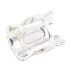 Rose quartz cocktail ring, 'Royal Oblong in Pink' - Oblong Rose Quartz Sterling Silver Cocktail Ring