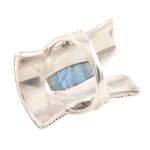 Labradorite cocktail ring, 'Royal Oblong in Grey' - Oblong Labradorite Sterling Silver Cocktail Ring