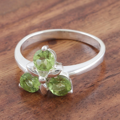 Peridot cocktail ring, August Leaves