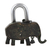 Brass padlock and keys, 'Her Majesty' - Brass Elephant Padlock with Keys (image 2d) thumbail