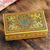Papier mache decorative box, 'Floral Nobility' - Hand Painted Papier Mache Decorative Floral Box thumbail