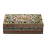 Decorative papier mache box, 'Floral Glory' - Hand Painted Decorative Floral Box