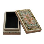 Decorative papier mache box, 'Floral Glory' - Hand Painted Decorative Floral Box