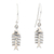 Sterling silver dangle earrings, 'Fish Feast' - Hand Crafted Sterling Silver Fish-Themed Dangle Earrings thumbail