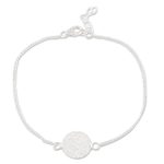 Sterling silver pendant bracelet, 'Sweetheart Charm' - Hand Made Sterling Silver Pendant Bracelet from India