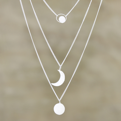 Upside Down Moon World Map Layer Necklace Wholesale