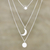 Sterling silver pendant necklace, 'Tipsy Moon' - Hand Made Sterling Silver Crescent Moon Pendant Necklace (image 2) thumbail