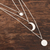 Collar colgante de plata esterlina - Collar con colgante de luna creciente de plata de ley hecho a mano