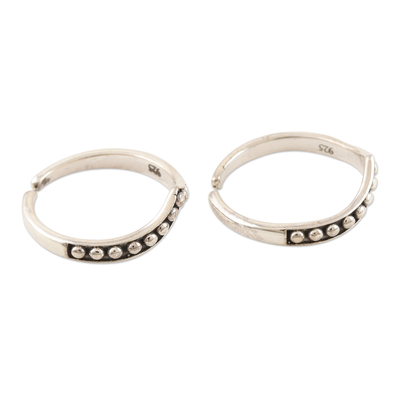Sterling silver toe rings, 'Silver Lady' (pair) - Hand Crafted Sterling Silver Toe Rings (Pair)