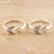 Sterling silver toe rings, 'Bent Arrow' (pair) - Hand Crafted Sterling Silver Arrow Toe Rings (Pair) thumbail