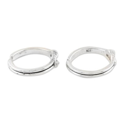 Sterling silver toe rings, 'Knot Theory' (pair) - Handmade Sterling Silver Knotted Toe Rings from India (Pair)