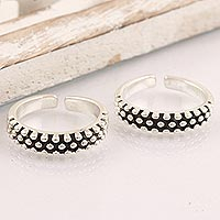 Hand Crafted Sterling Silver Toe Rings from India (Pair),'Perfect Pair'